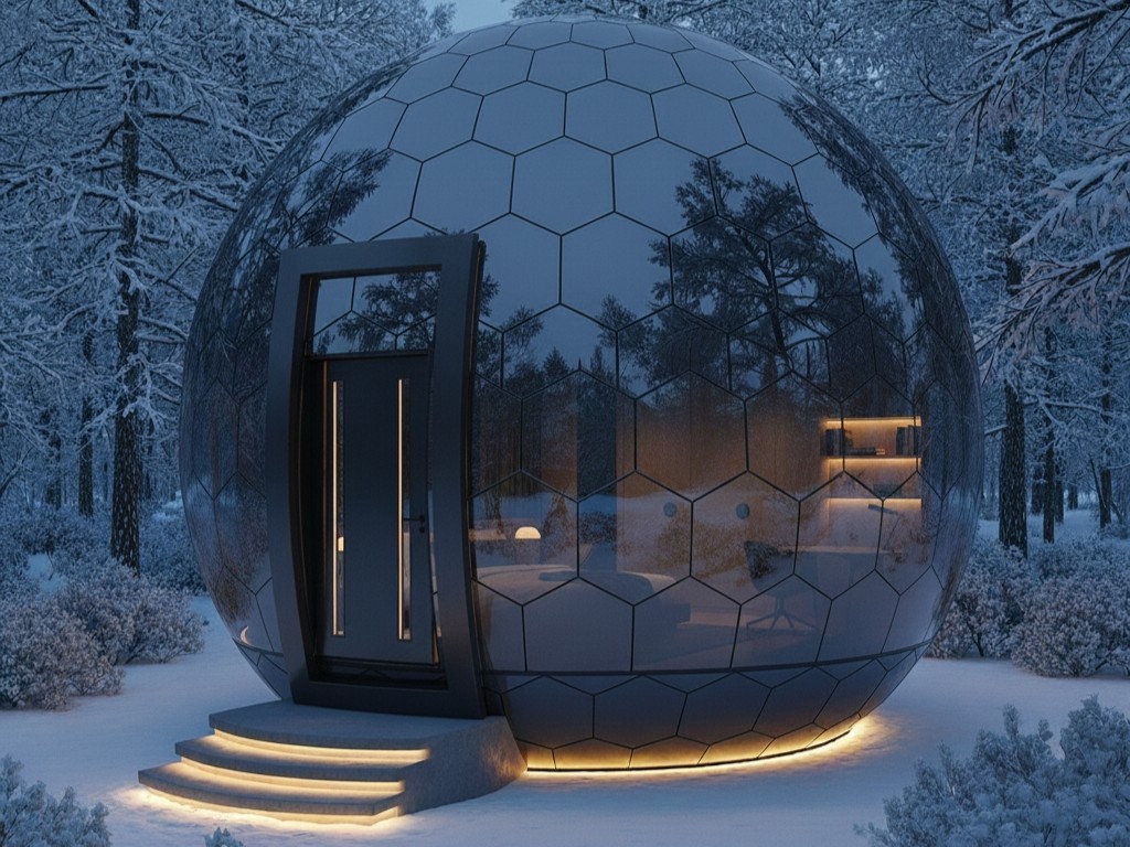 Дизайн фасада дома-сферы